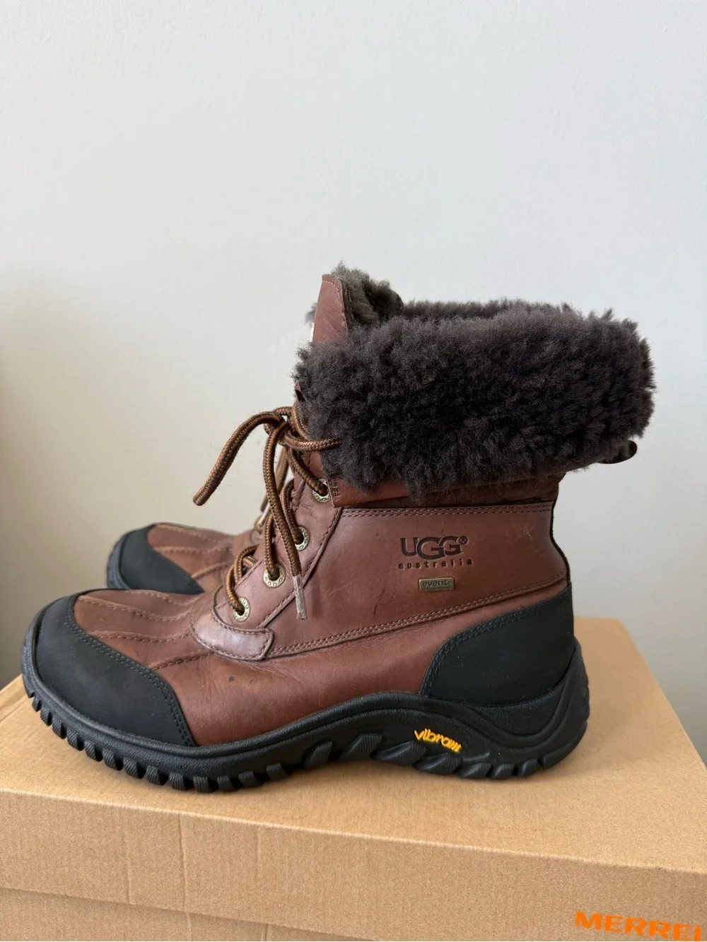 UGG Weatherproof Leather Lace-Up Shearling Adirondack Boots
